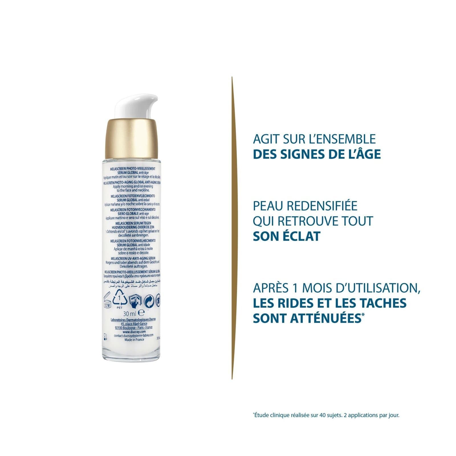 Ducray — Sérum Global Photo-vieillissement — Soin éclaircissant — Melascreen 30 ml — 2