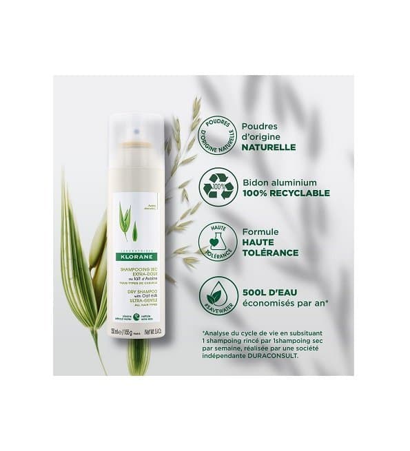 KLORNE Shampooing Sec Extra Doux Au Lait D’avoine – 150 ml — 2