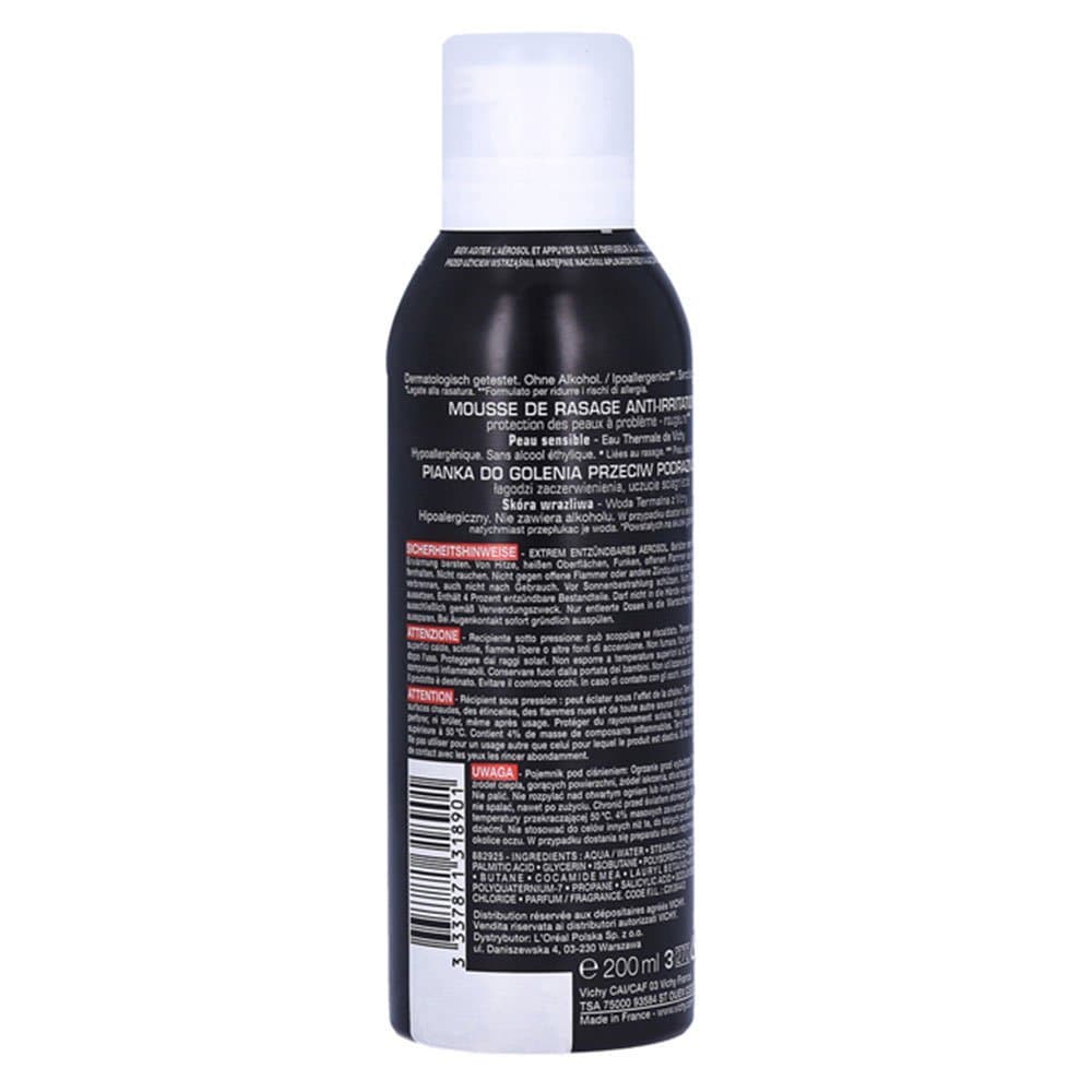 Vichy Homme Mousse à Raser Anti-Irritations Peau Sensible | 200ml — 2